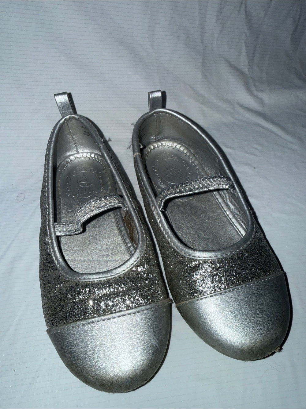 Disney Girls Silver Glitter flats